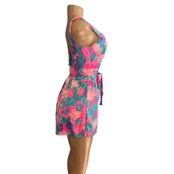 Maxine of Hollywood Vintage Playsuit Pink and Teal Blue - Picture 4 of 8